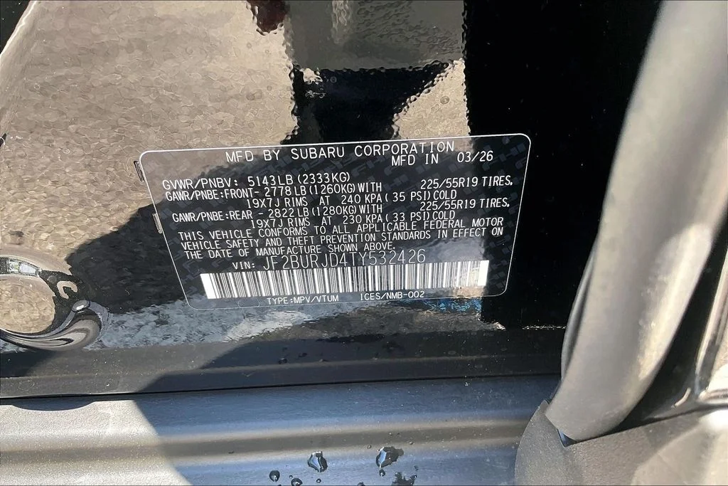 New 2026 CRYSTAL BLACK SILICA Subaru Touring XT image 13