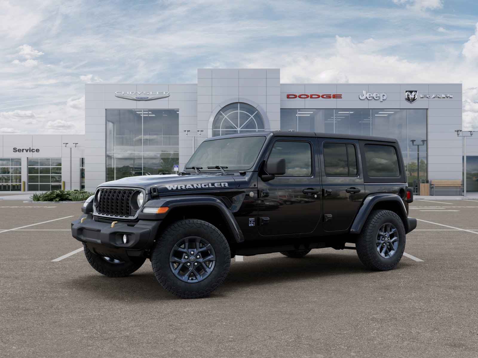 New 2026 Black Clear-Coat Exterior Paint Jeep 4-Door 85th Anniversary Edition image 2