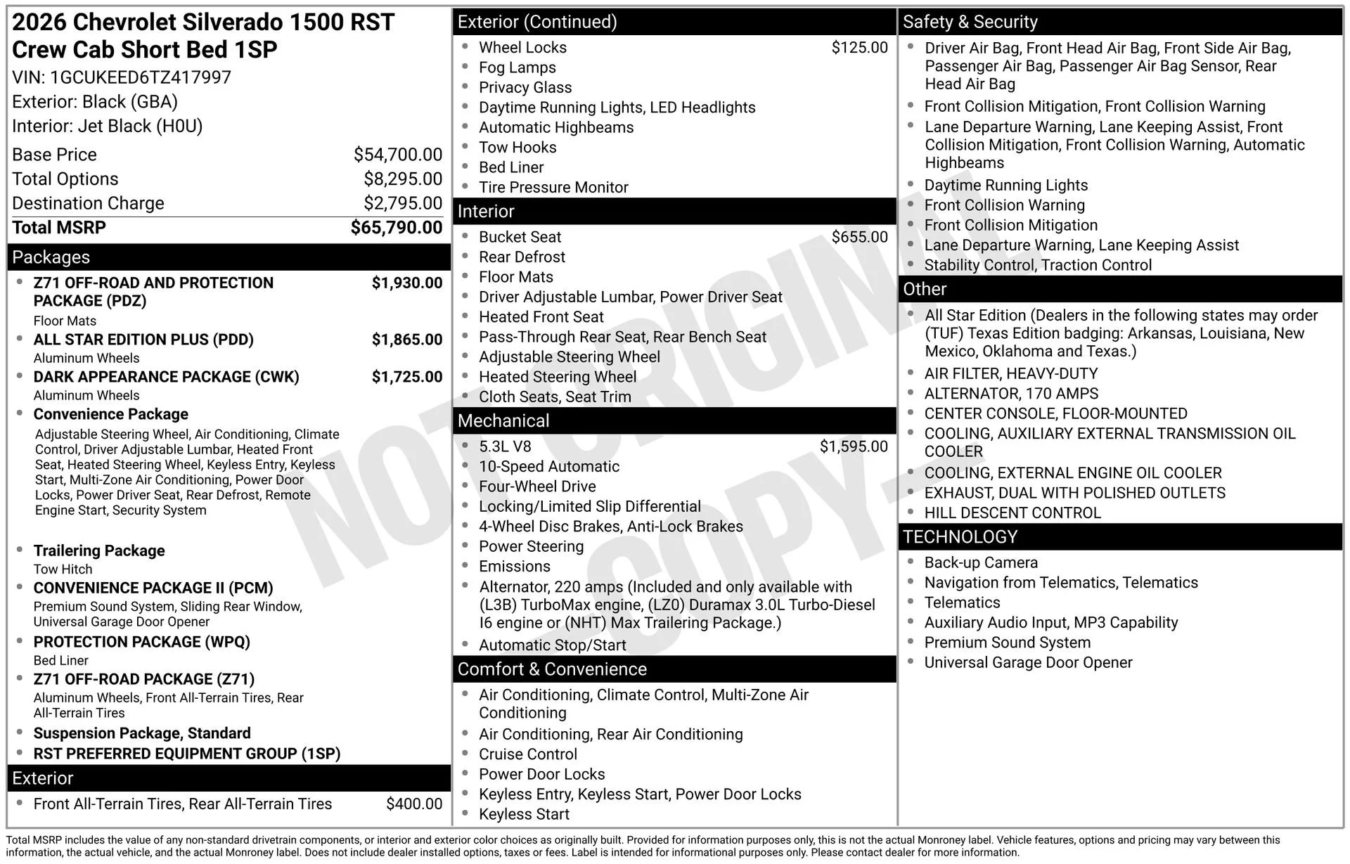 New 2026 Black Chevrolet RST image 3