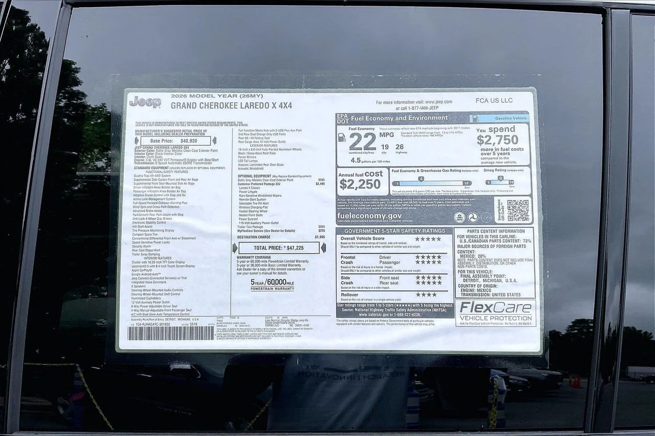New 2026 Baltic Gray Metallic Clearcoat Jeep Laredo X image 33