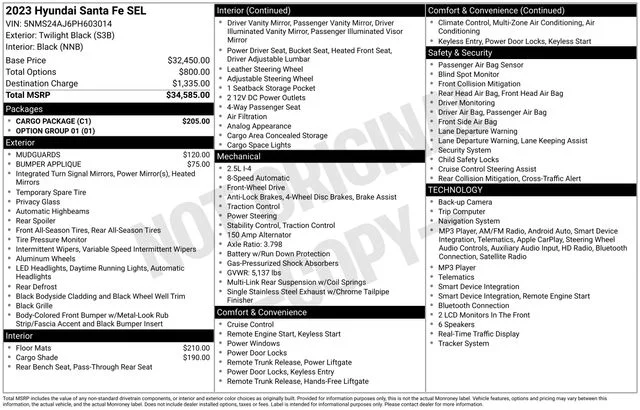 Used 2023 Black Hyundai SEL image 44