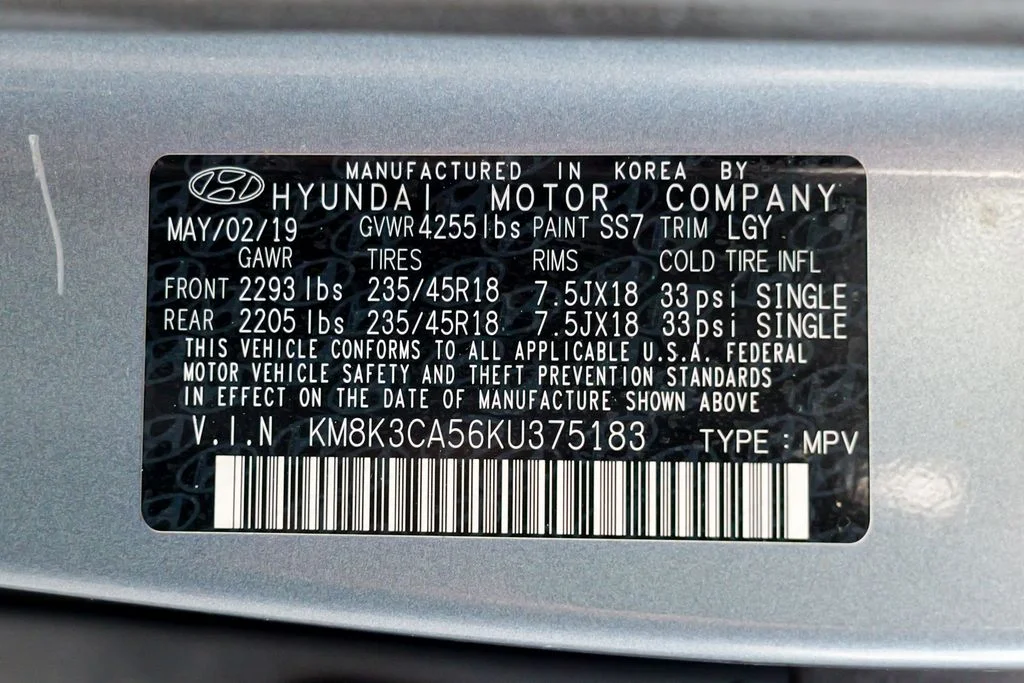 Used 2019 Sonic Silver Hyundai Limited image 57