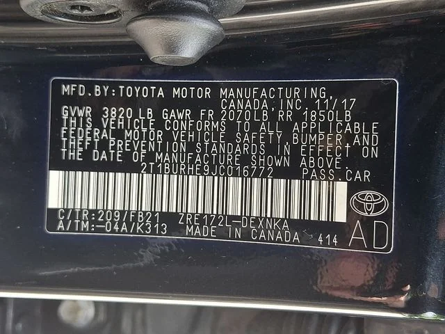 Used 2018 Black Toyota LE image 30