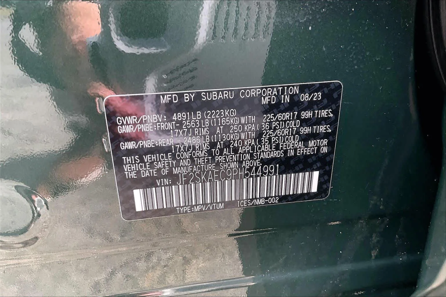 Used 2023 Cascade Green Silica Subaru Premium image 36