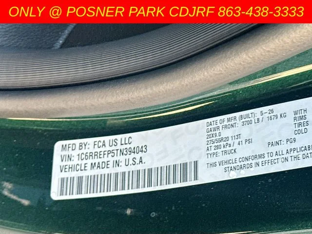 New 2026 Serrano-Green Metallic Exterior Paint RAM BIG HORN image 32