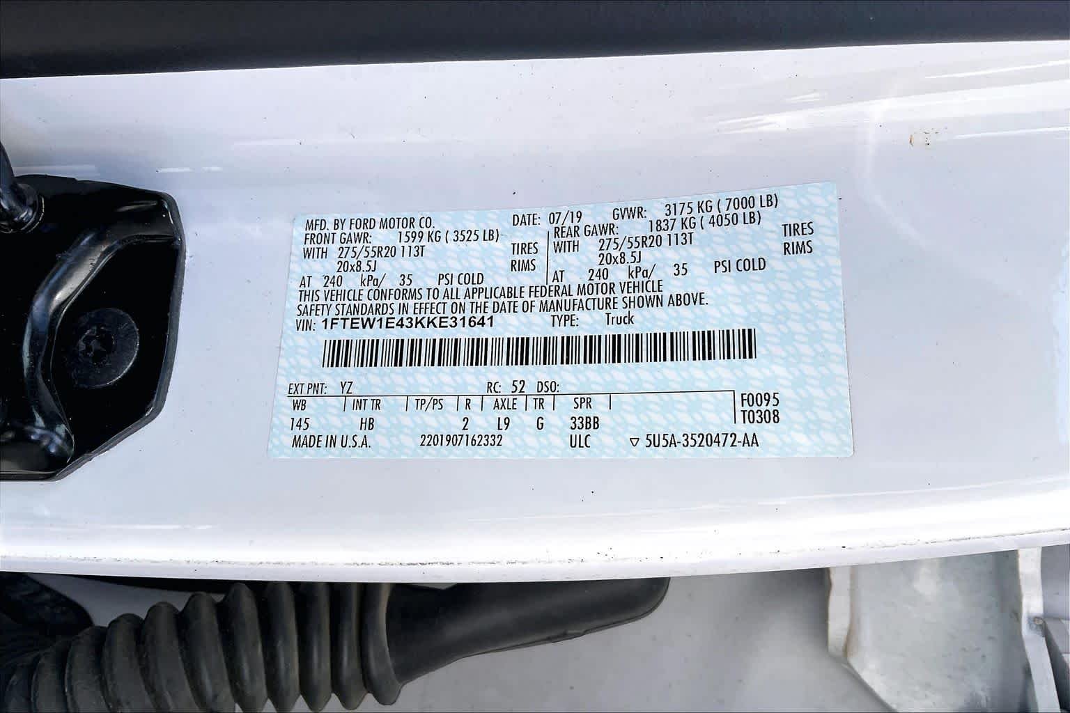 Used 2019 Oxford White Ford LARIAT image 35