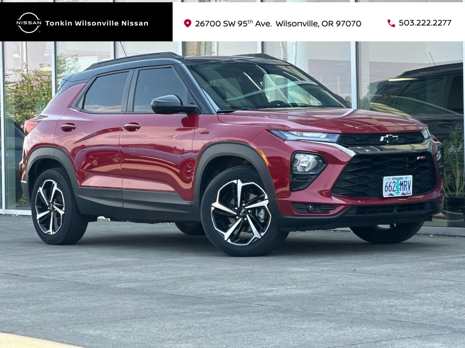 Used 2021 Scarlet Red Metallic Chevrolet RS image 1