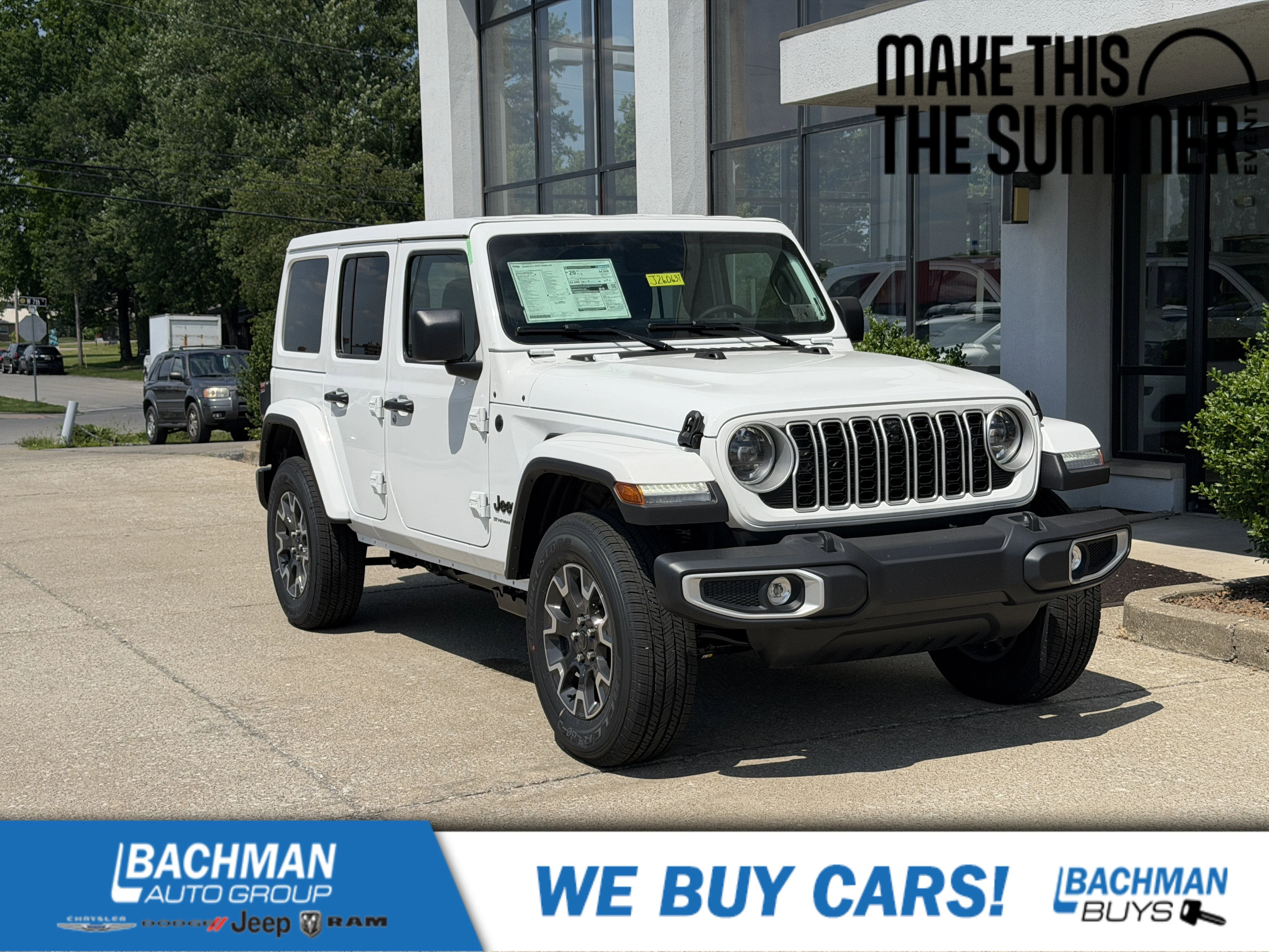 New 2026 Bright White Clear-Coat Exterior Paint Jeep Sahara image 1