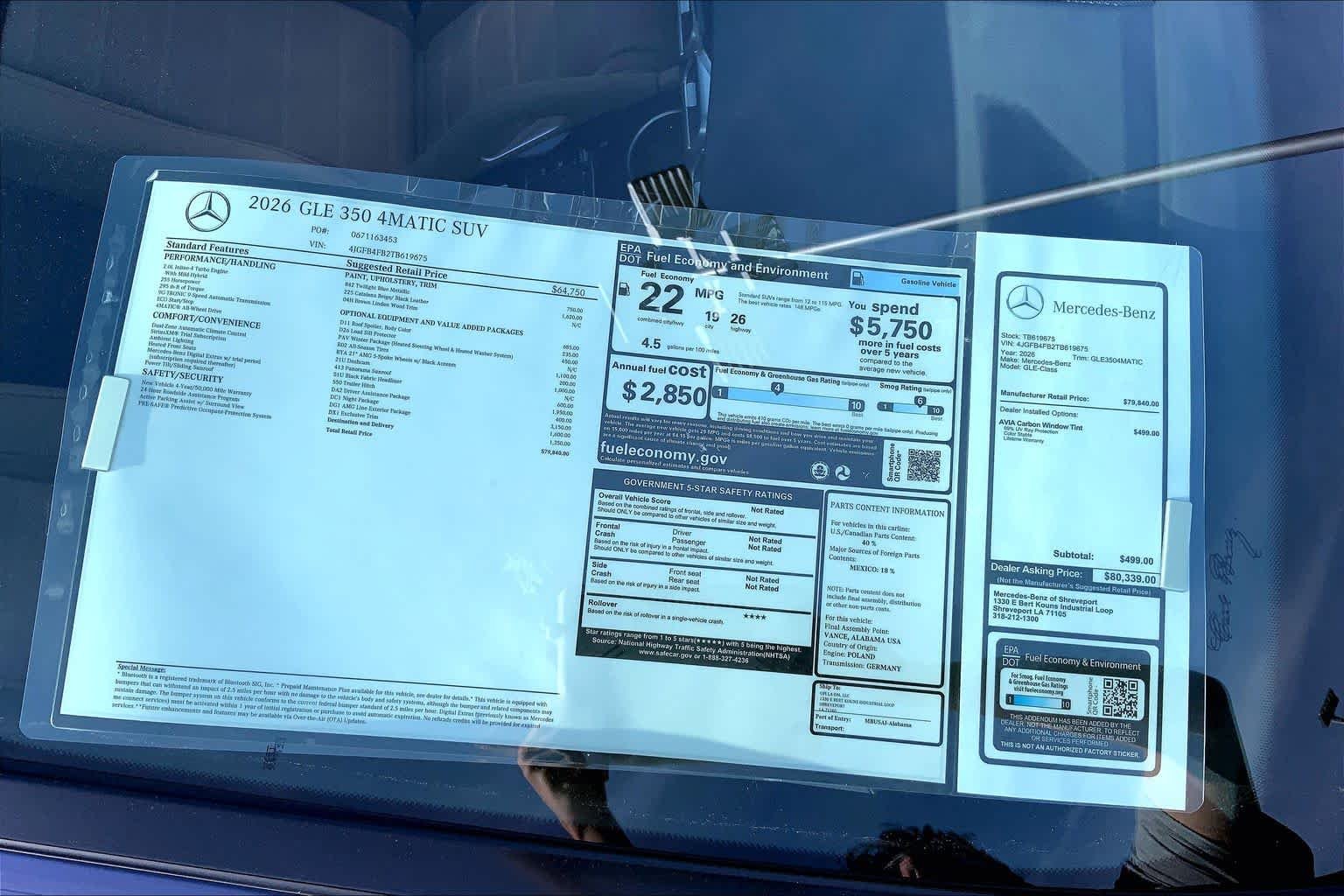 New 2026 Twilight Blue Metallic Mercedes-Benz GLE 350 image 19