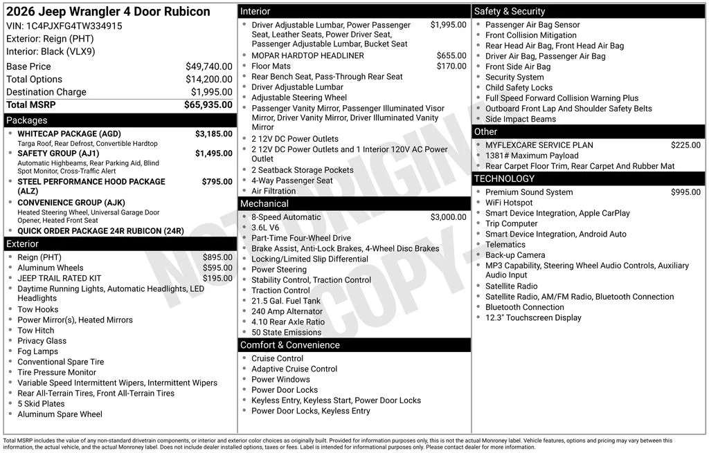 New 2026 Reign Exterior Paint Jeep Rubicon image 4
