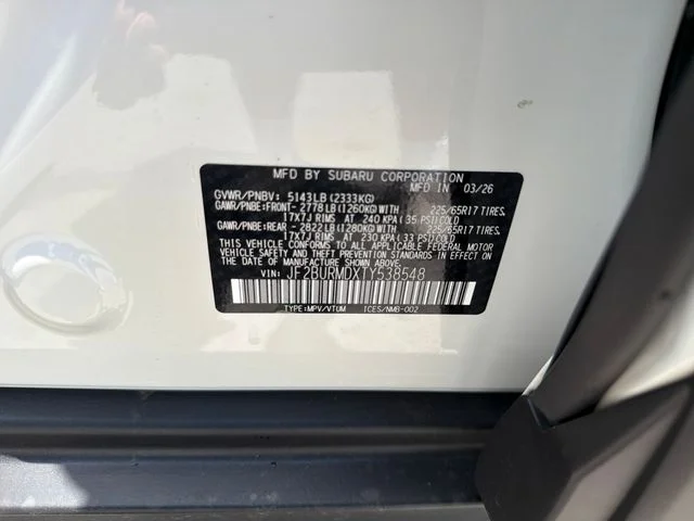 New 2026 CRYSTAL WHITE PEARL Subaru Wilderness image 25