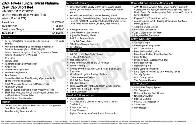 Used 2024 Black Toyota Platinum image 33