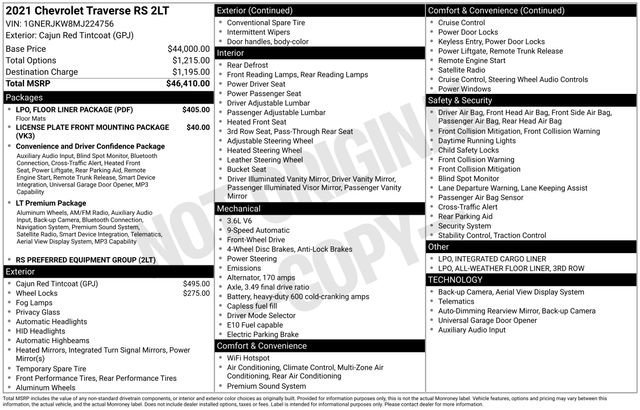 2021 Chevrolet Traverse FWD RS's photo