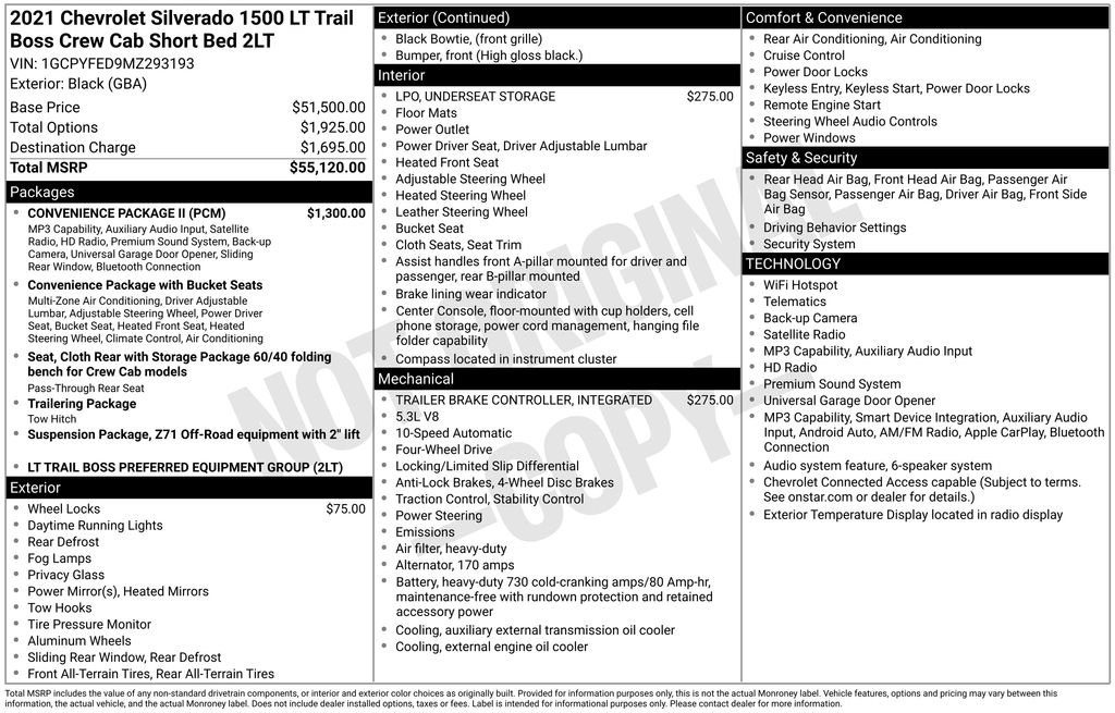 Used 2021 Black Chevrolet LT Trail Boss image 24