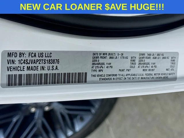 New 2026 Bright White Clear-Coat Exterior Paint Jeep Grand Wagoneer image 36