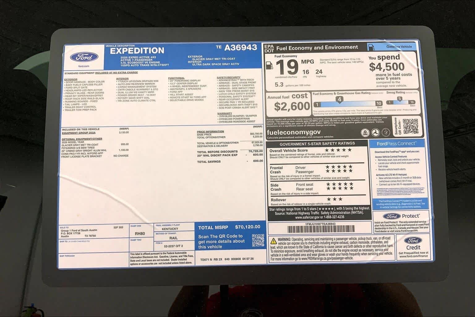 New 2026 Glacier Gray Metallic Tri-Coat Ford Active image 21