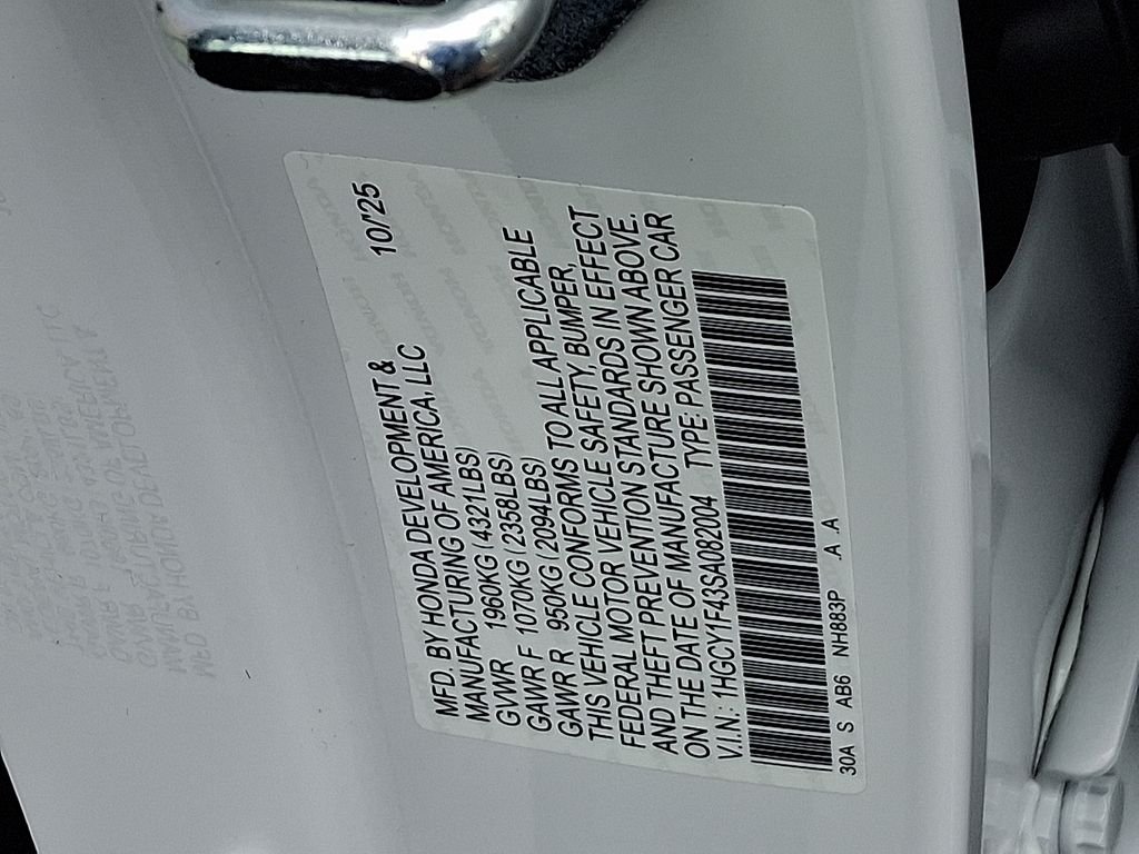 Certified Used 2025 Platinum White Pearl Honda 1.5T SE image 30