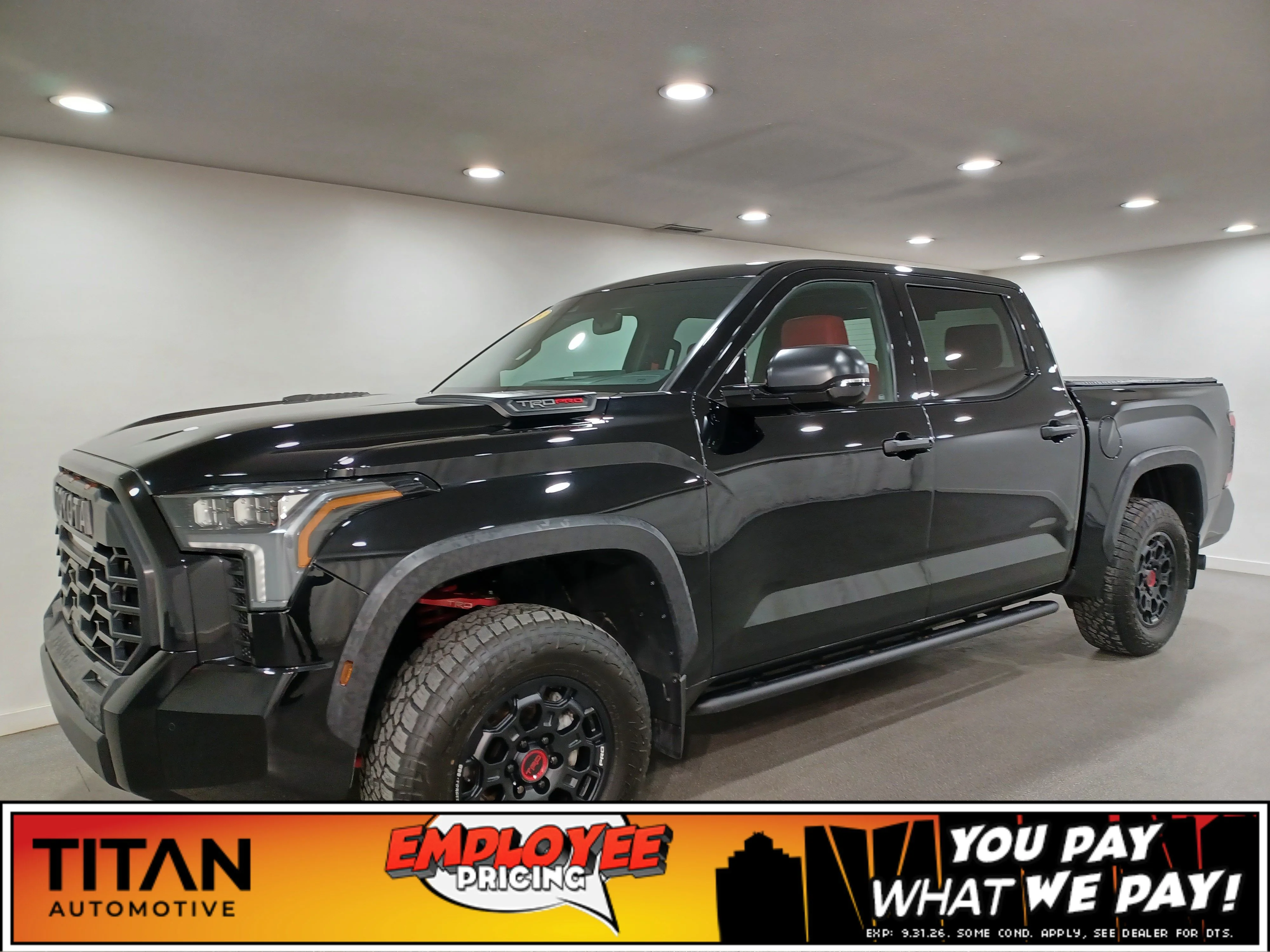 Certified Used 2025 Midnight Black Metallic Toyota TRD Pro Hybrid*i-FORCE MAX | 360 Cam | Pano Roof | Cooled Leather | Htd Wheel | Lane Keep Assist image 1