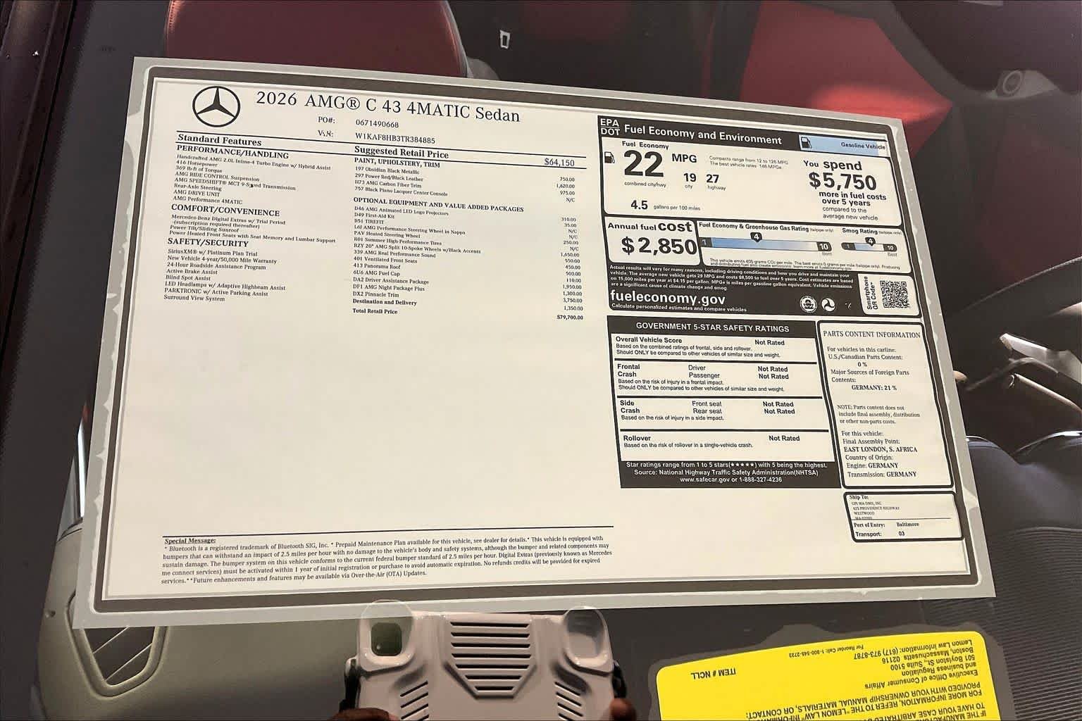 New 2026 Obsidian Black Metallic Mercedes-Benz AMG® C 43 image 18