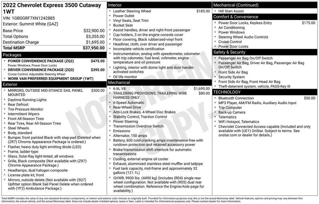 Used 2022 White Chevrolet Work Van image 34