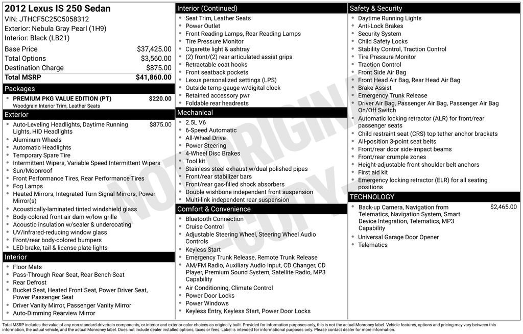Used 2012 Gray Lexus 250 image 9