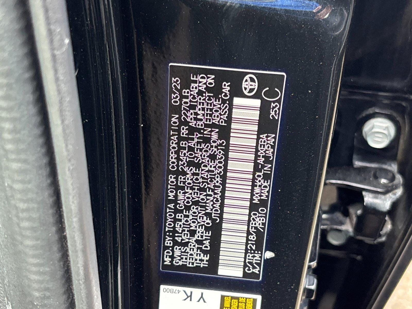 Used 2023 Midnight Black Metallic Toyota LE image 12