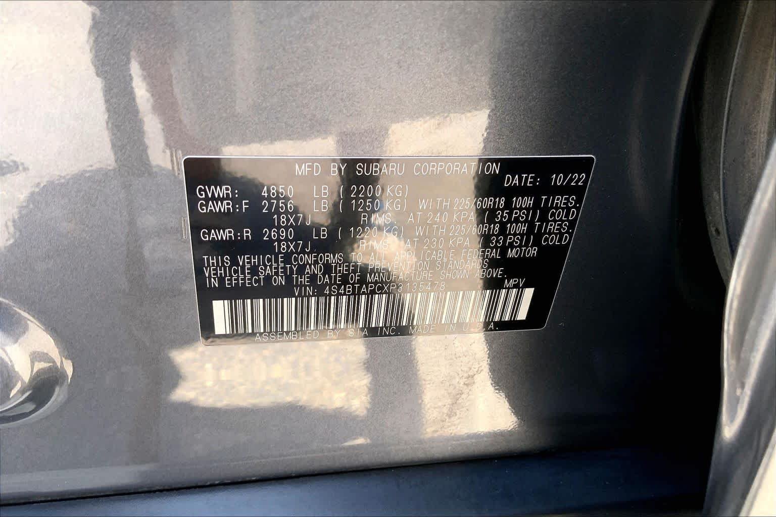 Certified Used 2023 Magnetite Gray Metallic Subaru Touring image 30