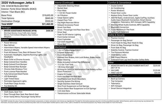 Certified Used 2020 Pyrite Silver Metallic Volkswagen 1.4T S image 9