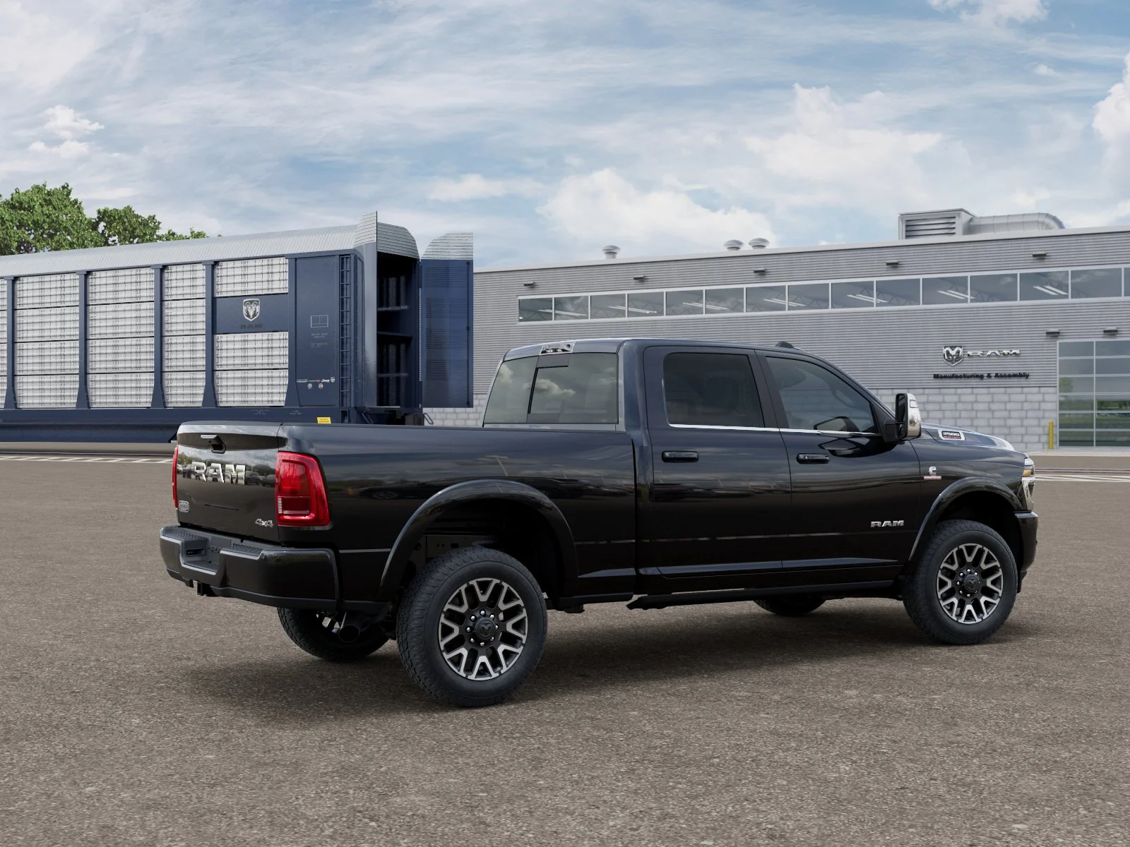 New 2027 Diamond Black Crystal Pearl-Coat Exterior Paint RAM Longhorn image 2
