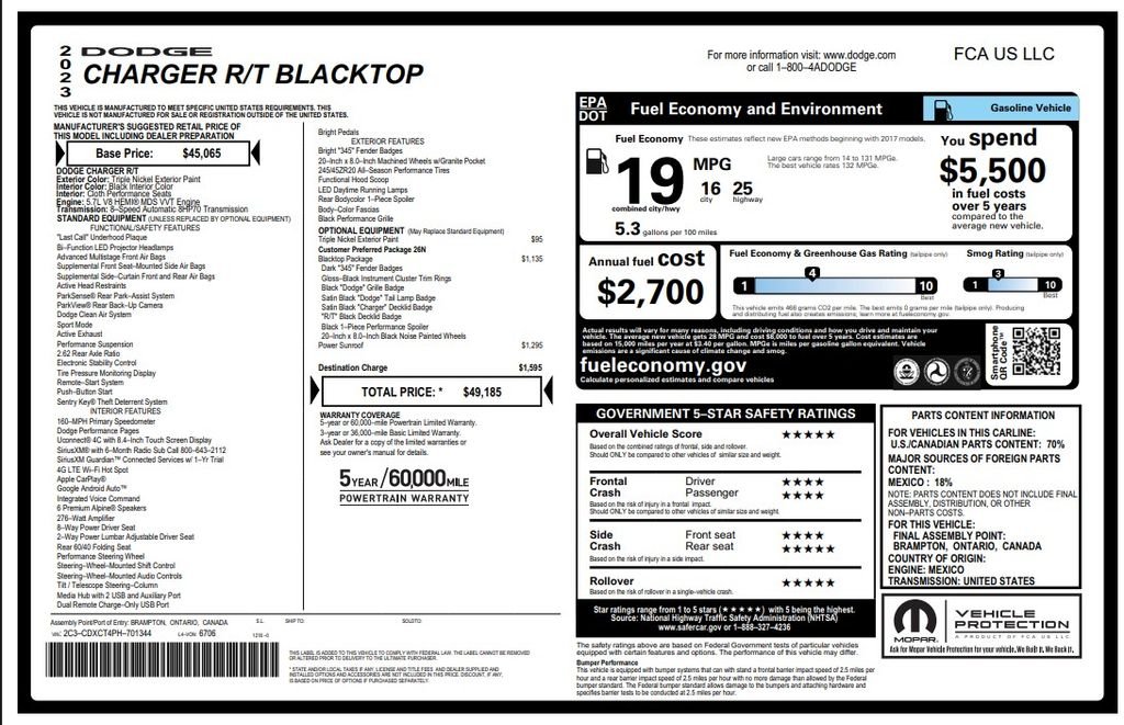 Certified Used 2023 Triple Nickel Clearcoat Dodge R/T image 5