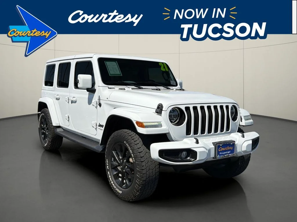 Used 2021 White Jeep Unlimited Sahara High Altitude image 1