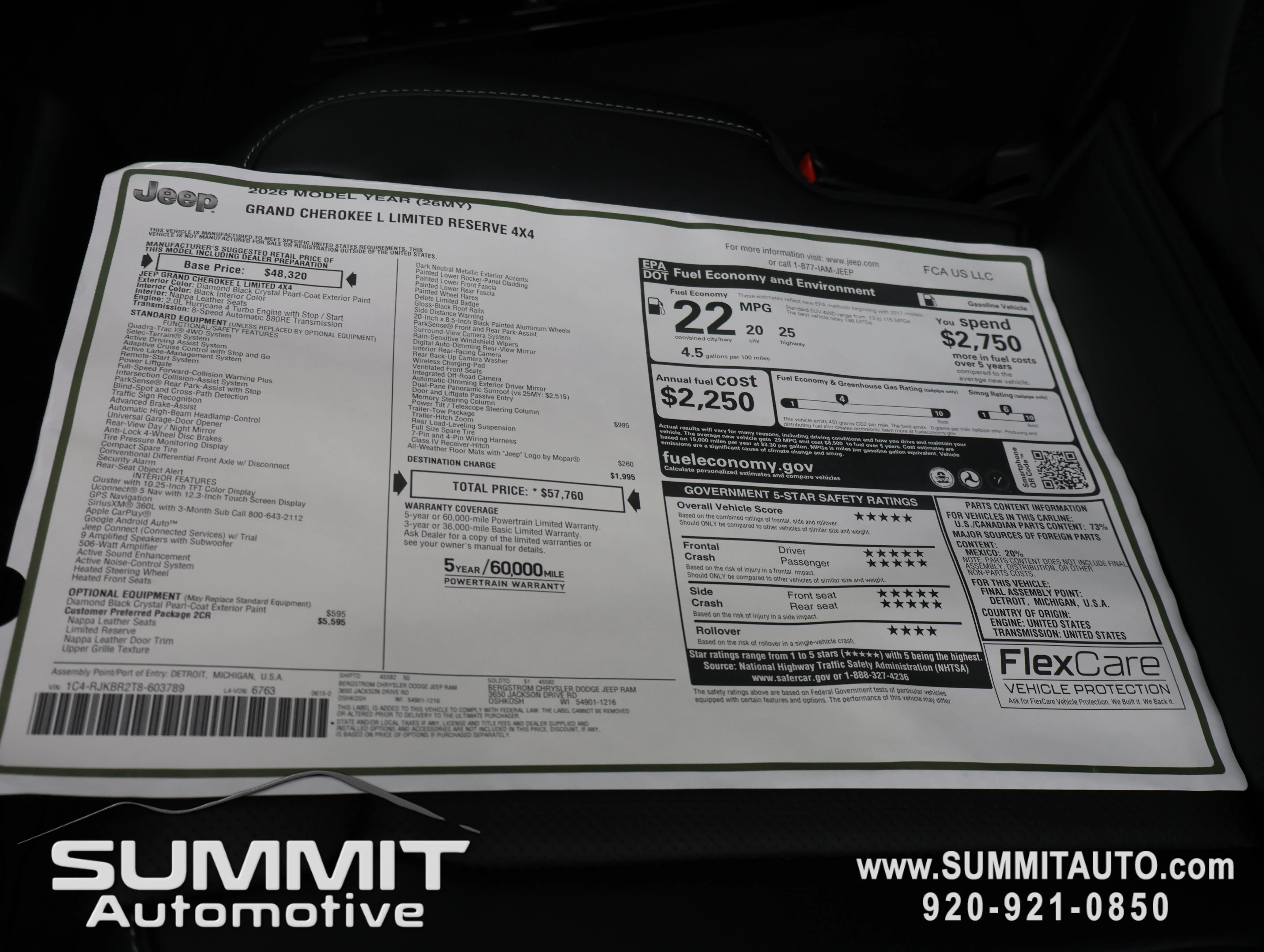 New 2026 Diamond Black Crystal Pearl-Coat Exterior Paint Jeep Limited Reserve image 44
