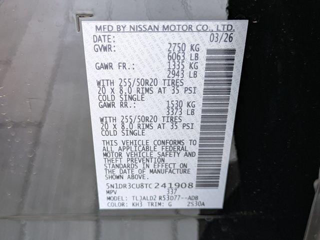 New 2026 Super Black Nissan SL image 30