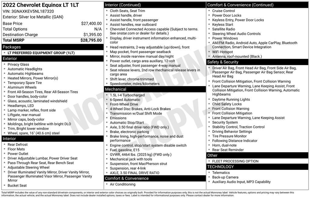 Used 2022 Silver Ice Metallic Chevrolet LT image 6
