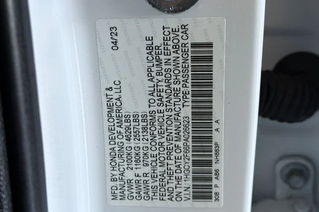 Certified Used 2023 Platinum White Pearl Honda EX-L image 31