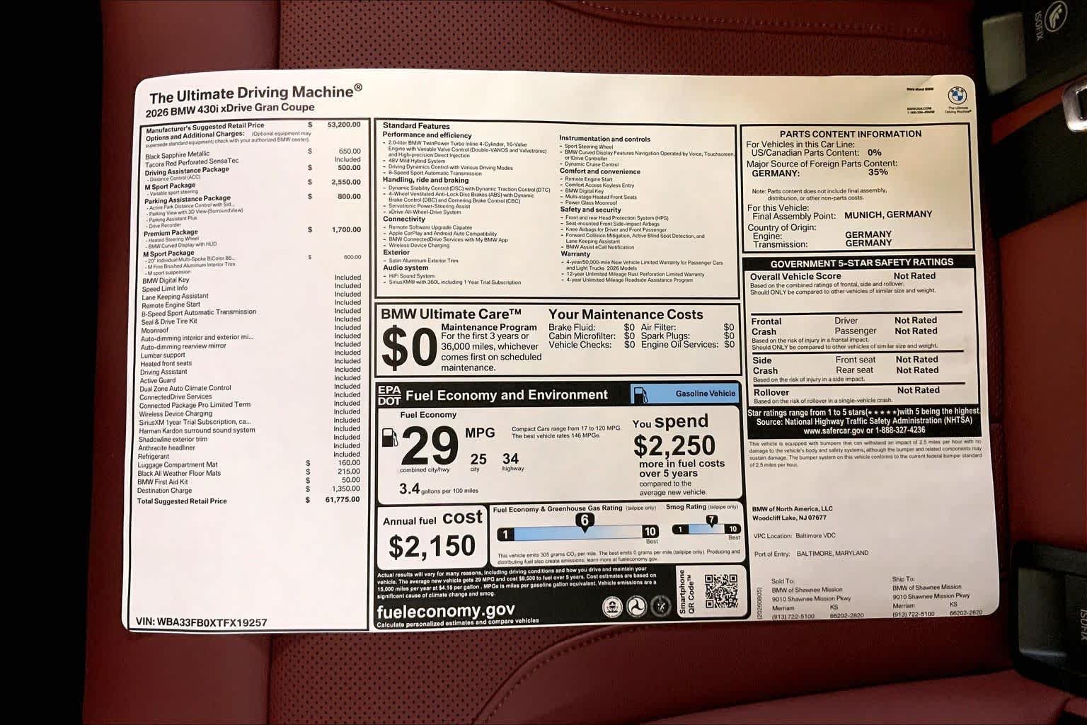 New 2026 Black Sapphire Metallic BMW 430i xDrive image 22