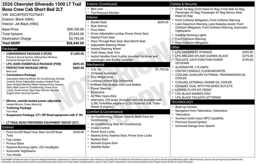 New 2026 Black Chevrolet LT Trail Boss image 6