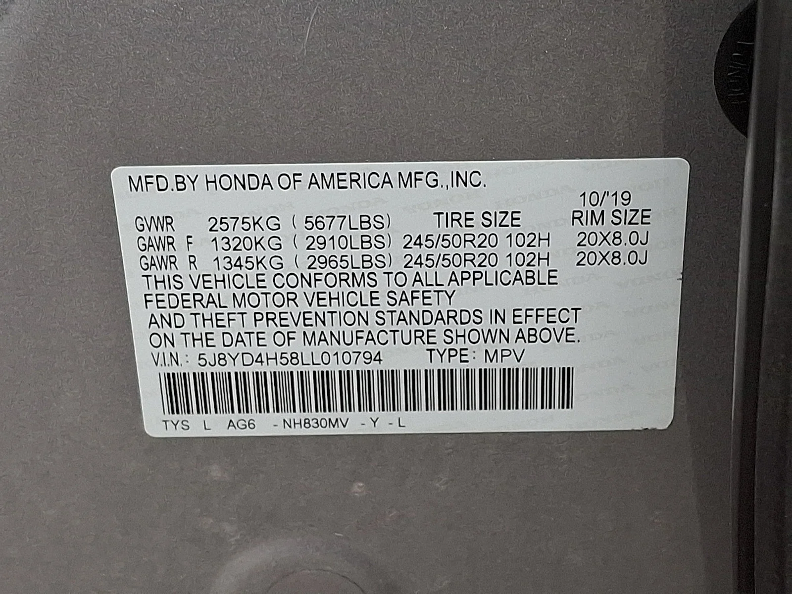 Used 2020 Lunar Silver Metallic Acura w/Technology Pkg image 27