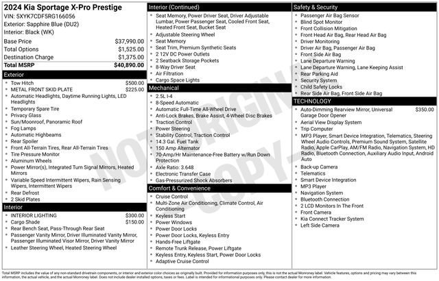 Used 2024 Sapphire Blue Kia X-Pro Prestige image 35
