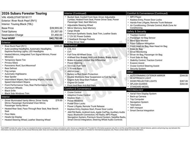 New 2026 RIVER ROCK PEARL Subaru Touring image 2