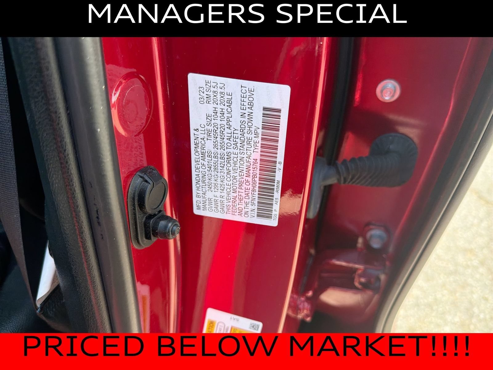 Certified Used 2023 Radiant Red Metallic II Honda Elite image 70