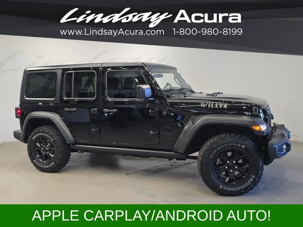 Used 2022 Black Clearcoat Jeep Unlimited Willys image 3