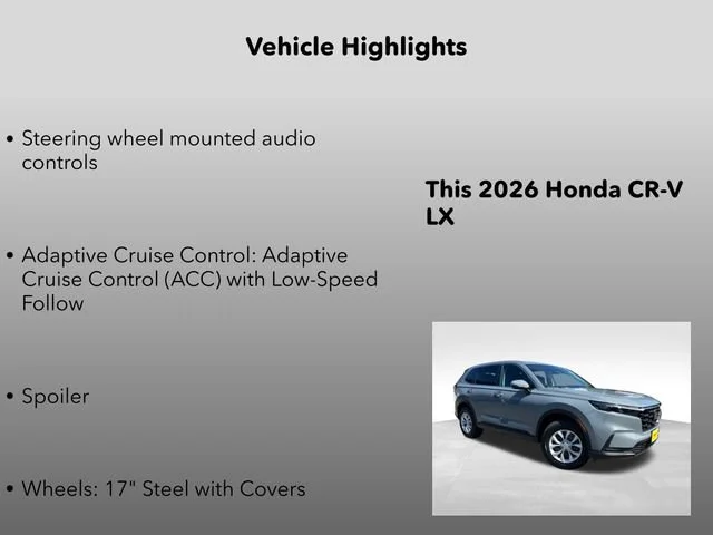 New 2026 Urban Gray Pearl Honda LX image 5