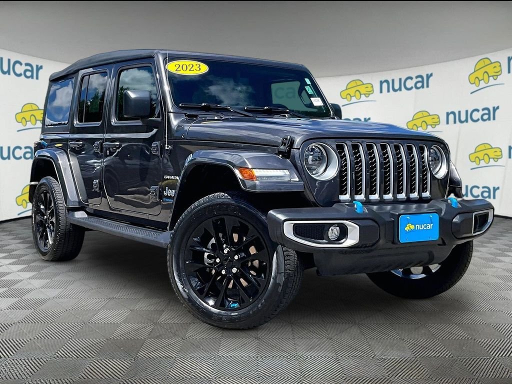 Used 2023 Gray Jeep Sahara 4xe image 1