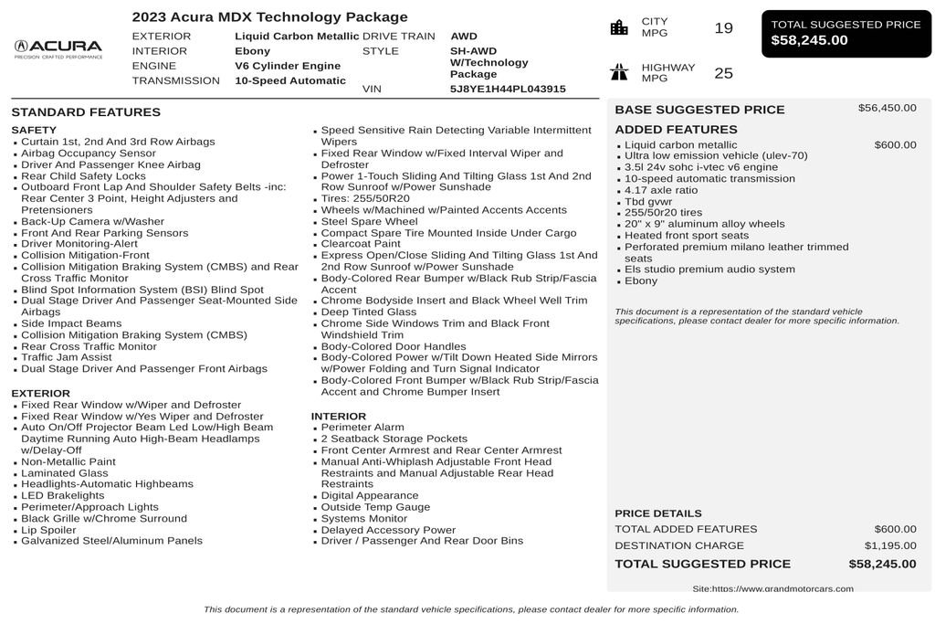 Used 2023 Gray Acura Technology image 3