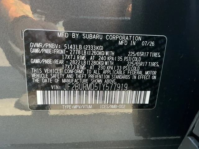 New 2026 MAGNETITE GRAY METALLIC Subaru Wilderness image 16