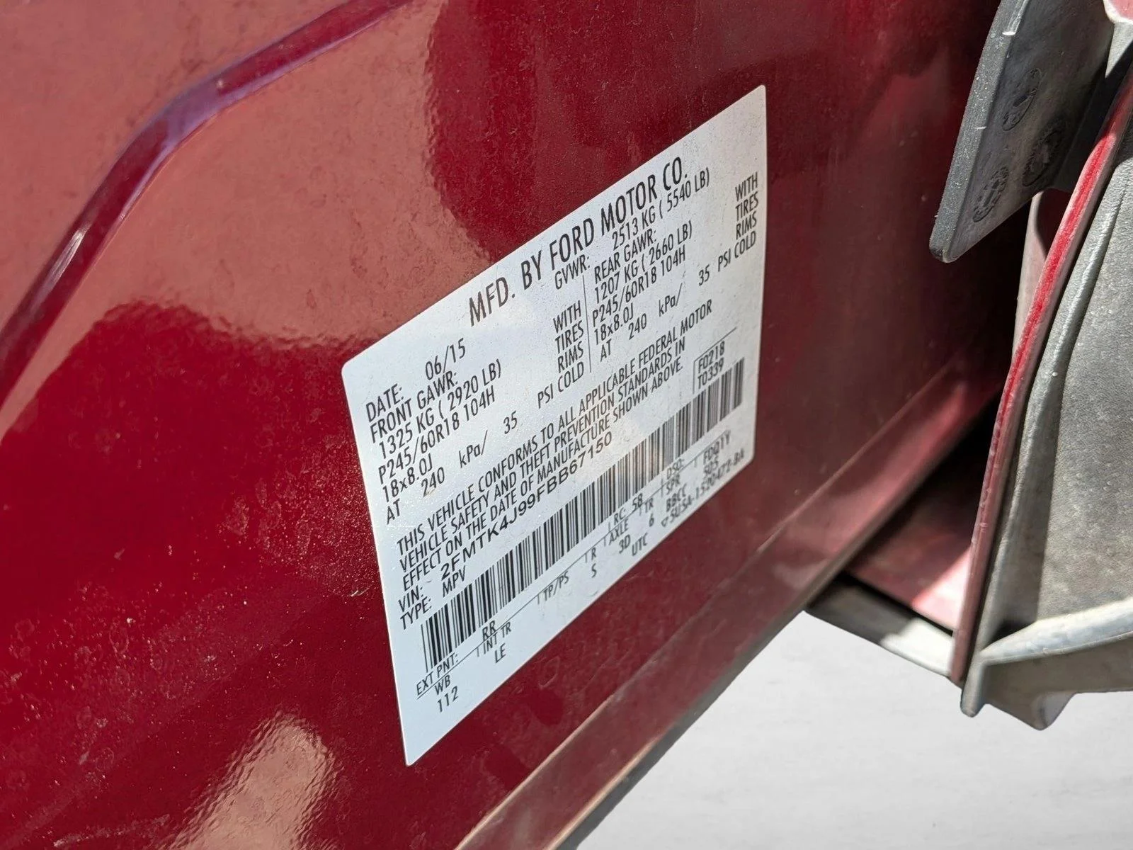 Used 2015 Ruby Red Metallic Tinted Clearcoat Ford SEL image 16