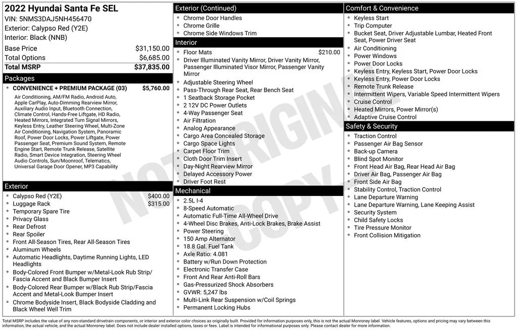 Used 2022 Red Hyundai SEL image 17