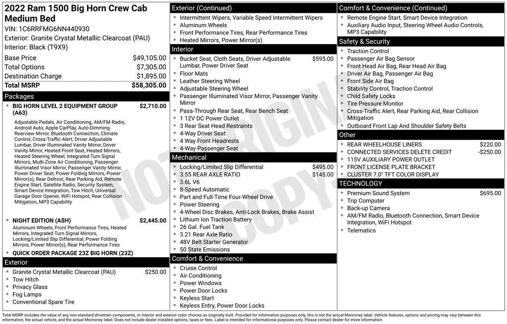 Certified Used 2022 Gray Ram Big Horn/Lone Star image 33