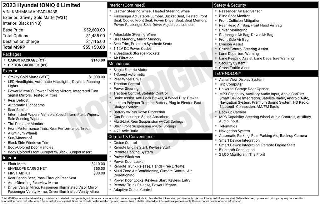 Used 2023 Gold Hyundai Limited image 4